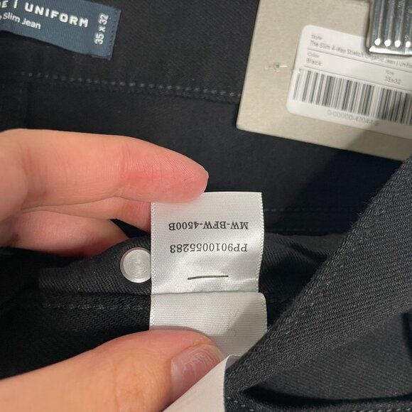 Everlane Uniform The Slim High Stretch Black Denim Jeans Men's Size 35x32 NWT - Picture 7 of 9